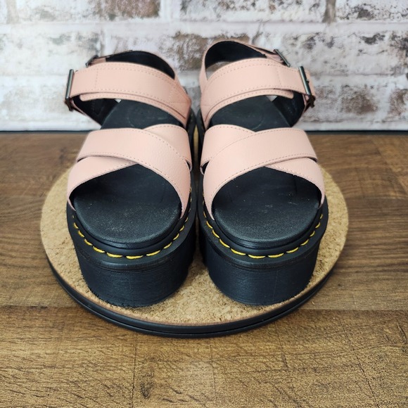 Dr. Martens Voss II Quad Leather Strap Platform Sandals Peach / (US) Size 8 - Picture 2 of 14